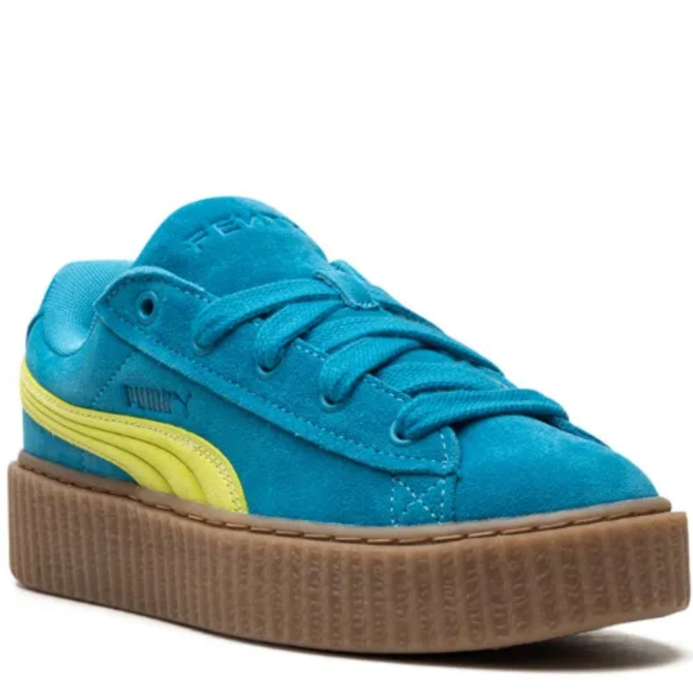NEW Puma x Fenty US 7 Aqua Yellow Phatty Suede Platform Creepers Sneakers Shoes